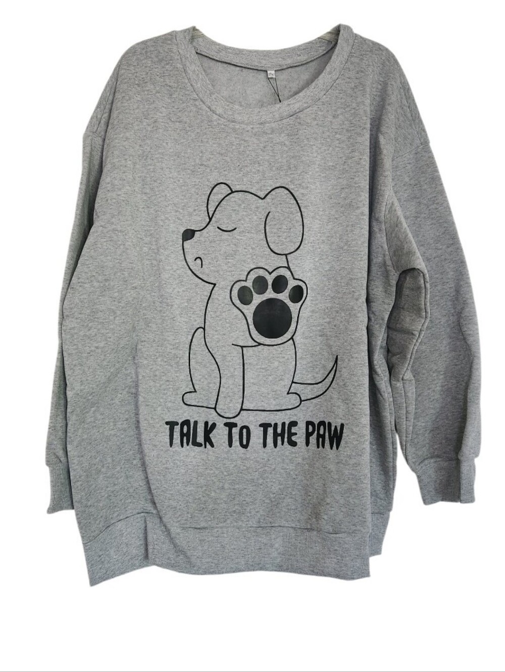 Heather Gray 'Talk to the Paw' Dog Graphic Sweatshirt Sz 3x Nwt